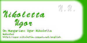 nikoletta ugor business card